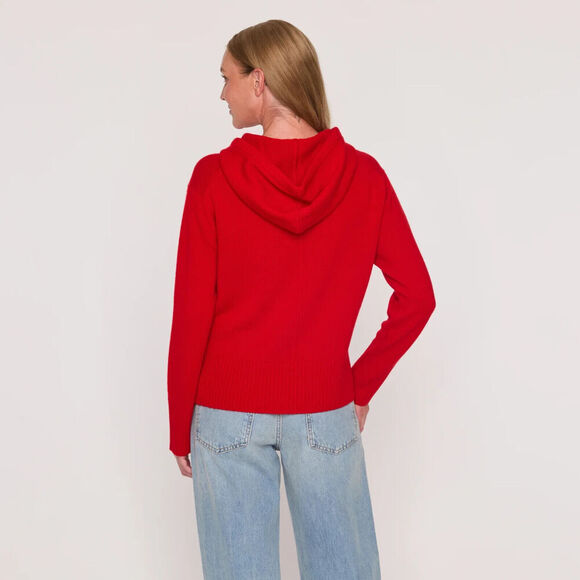 NWT The Cashmere Project Heart 100% Cashmere Pullover Hoodie Sz XS Red #3B501 - Picture 3 of 10